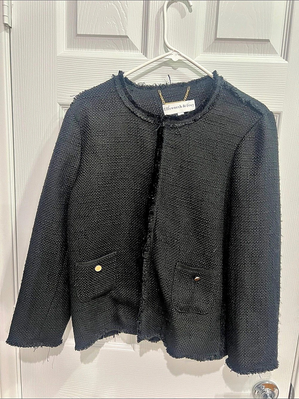 Ellsworth & Ivy Black Textured Jacket Size Large